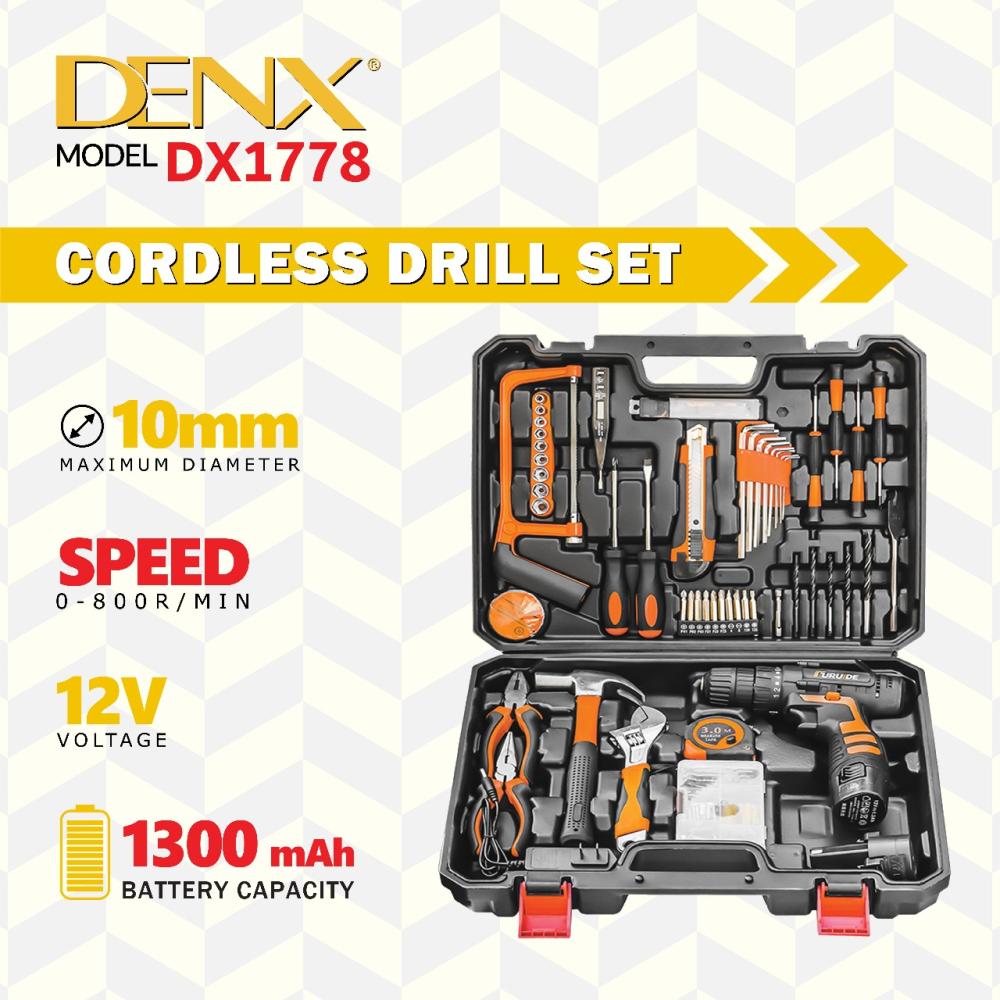 حقيبة دريل وأدوات مختلفة للصيانة ماركة DENX - موديل DX1778