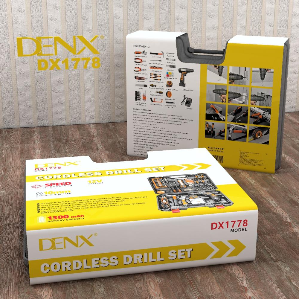 حقيبة دريل وأدوات مختلفة للصيانة ماركة DENX - موديل DX1778
