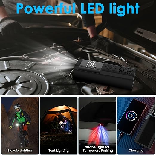 منفاخ إطارات كهربائي لاسلكي محمول – 150 PSI Smart Air Pump | بطارية 20000mAh