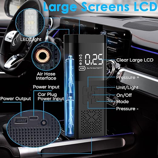 منفاخ إطارات كهربائي لاسلكي محمول – 150 PSI Smart Air Pump | بطارية 20000mAh