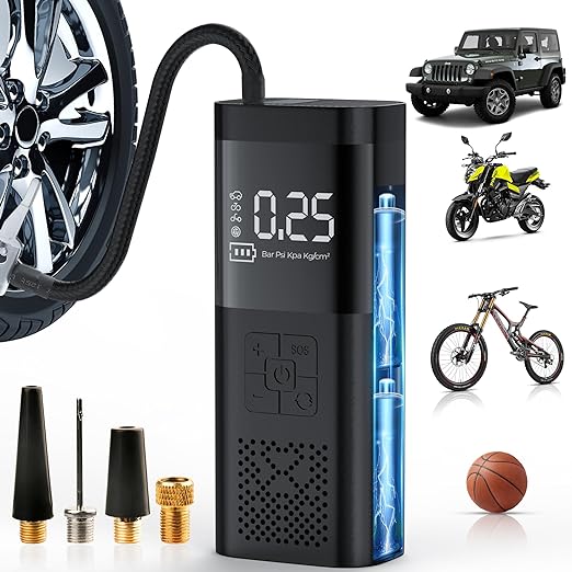 منفاخ إطارات كهربائي لاسلكي محمول – 150 PSI Smart Air Pump | بطارية 20000mAh